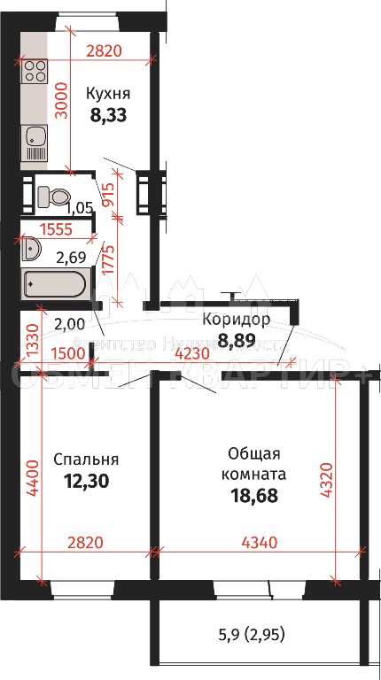 Краснообск, 205/2, 2-к квартира