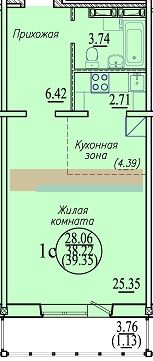 Высоцкого, 143/9, 1-к квартира