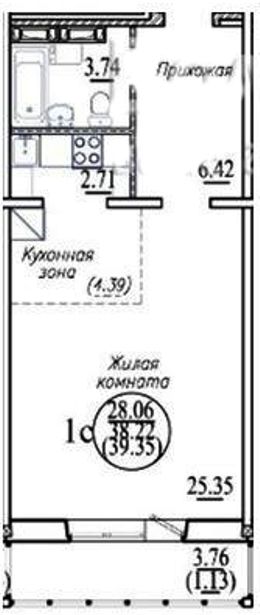 Бронная, 12/3, 1-к квартира