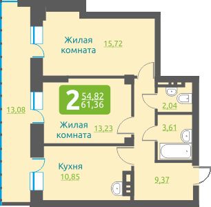 Обская 2-я, 154, 2-к квартира