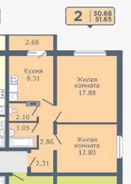 Фадеева, 8 стр., 2-к квартира