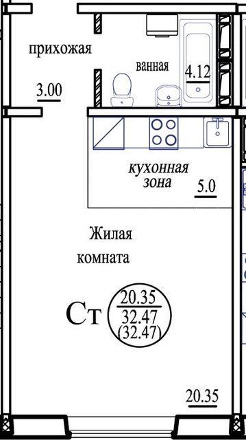 Бронная, 43, 1-к квартира