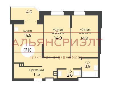 Дачная, 42 стр, 2-комнатная квартира