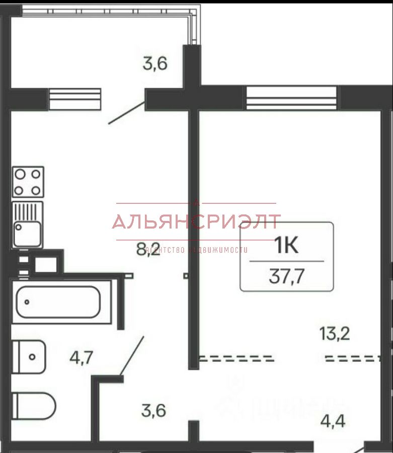Сибиряков-Гвардейцев, 53 стр, 1-комнатная квартира