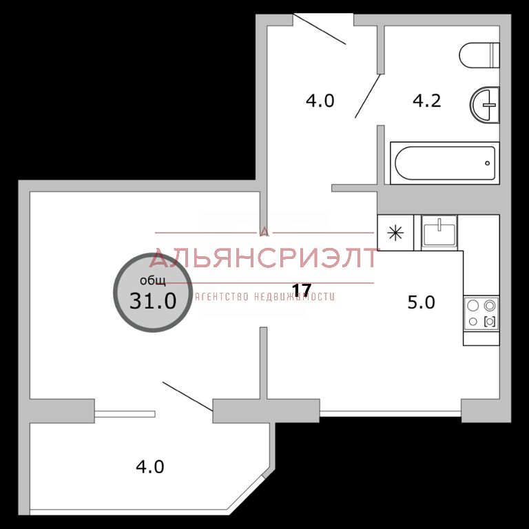 Вертковская, 117, 1-комнатная квартира