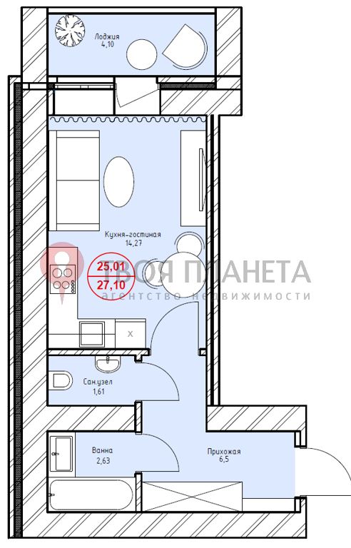 Титова, 253/7, 1-к квартира