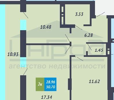 Обская, 46к1, 2-к квартира