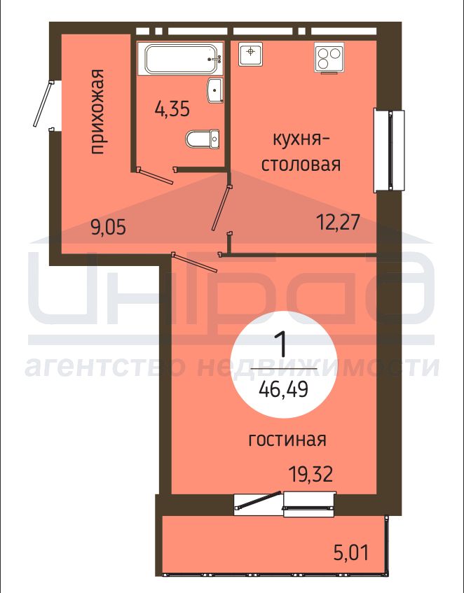 Дмитрия Шамшурина, 33 стр, 1-комнатная квартира