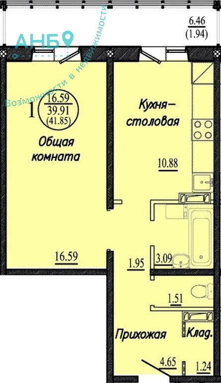 Высоцкого, 141/13, 1-комнатная квартира