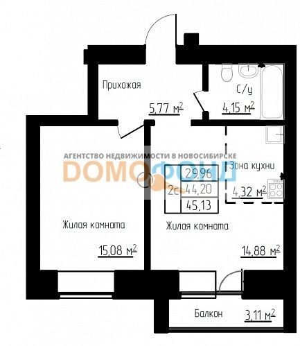 Красноярская, 132, 1-комнатная квартира